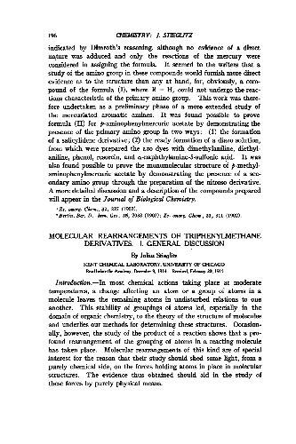 Molecular Rearrangements of Triphenylmethane Derivatives I. General Discussion