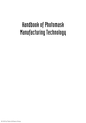 Handbook of Photomask Manufacturing Technology