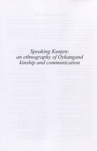 Speaking Kunjen: An Ethnography of Oykangand Kinship and Communication