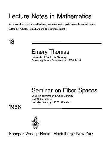 Seminar on Fiber Spaces