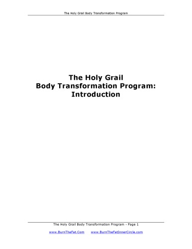 The Holy Grail Body Transformation Program