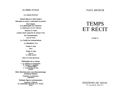 Temps et récit (tome 2)