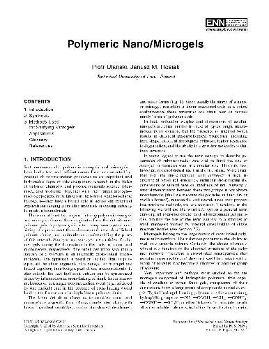 Polymeric Nano/Microgels