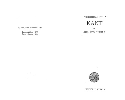 Introduzione a Kant