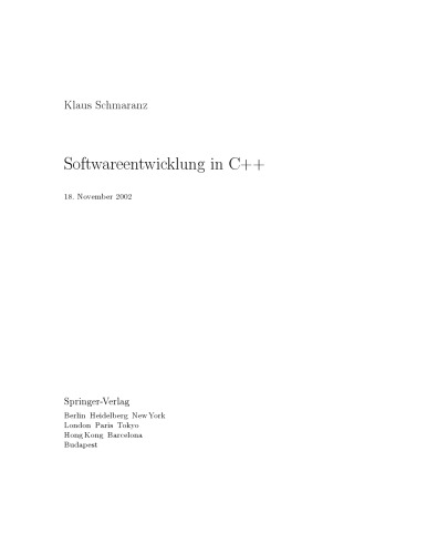 Softwareentwicklung in C++