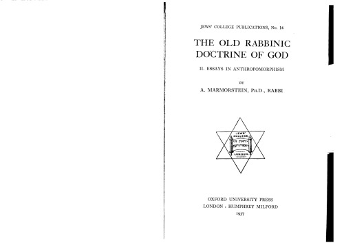 The old Rabbinic doctrine of God, Volume 2