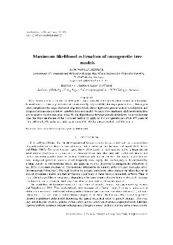 Maximum likelihood estimation of oncogenetic tree models