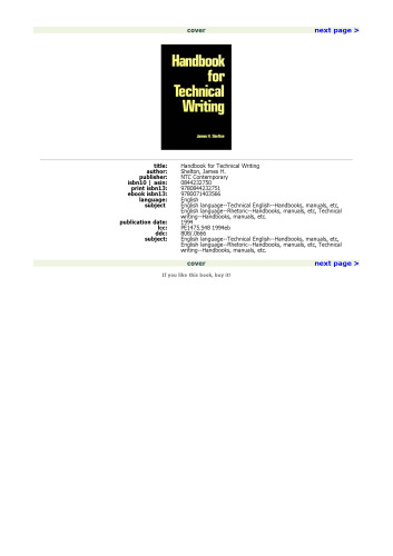 Handbook for Technical Writing