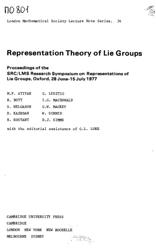 Representation Theory of Lie Groups