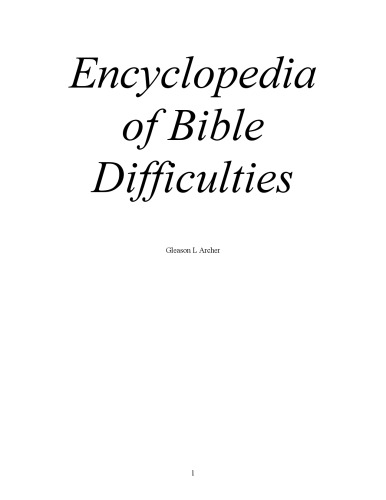 Encyclopedia of Bible Difficulties