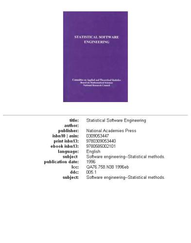 Statistical software engineering