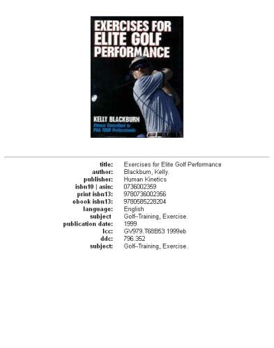 Exercises for elite golf performance