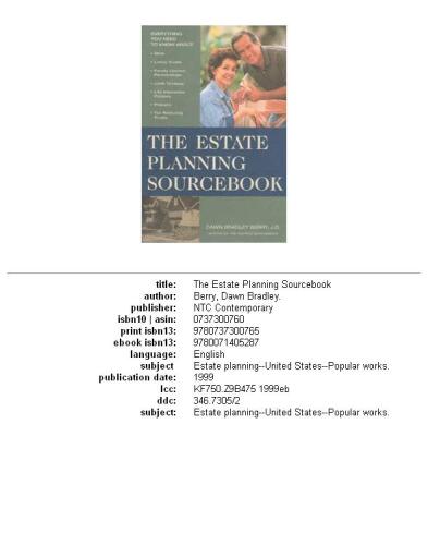 The Estate Planning Sourcebook