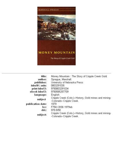 Money mountain: the story of Cripple Creek gold