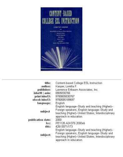 Content-based college ESL instruction