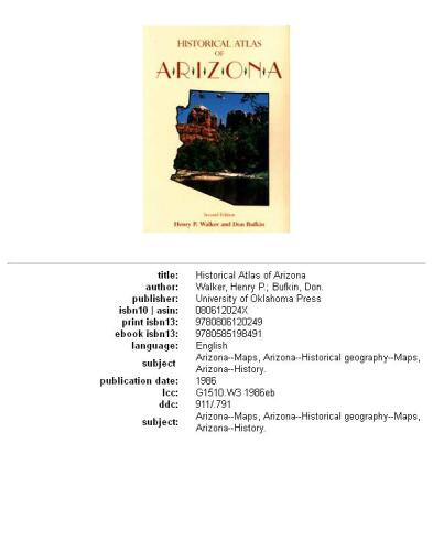 Historical atlas of Arizona