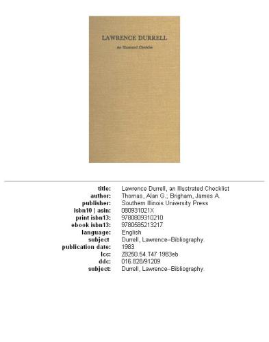 Lawrence Durrell, an illustrated checklist