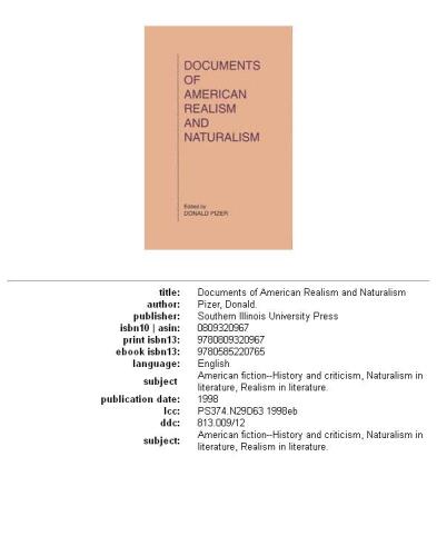 Documents of American realism and naturalism