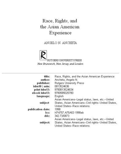 Race, rights, and the Asian American experience