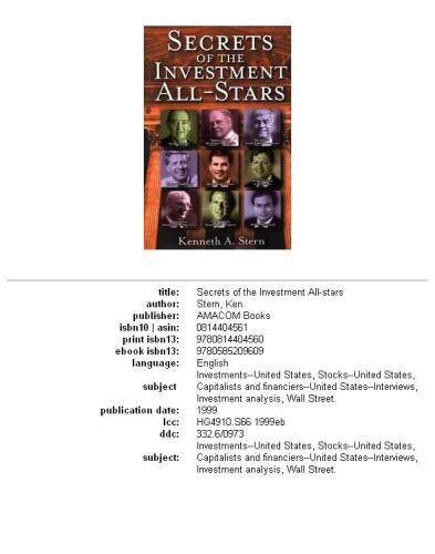 Secrets of the investment all-stars