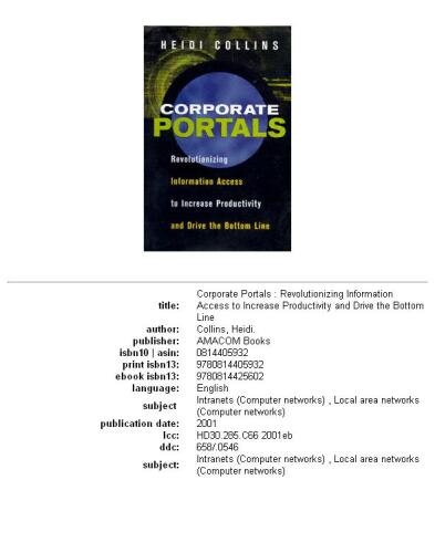 Corporate portals: revolutionizing information access to increase productivity and drive the bottom line