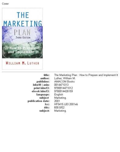 The marketing plan: how to prepare and implement it