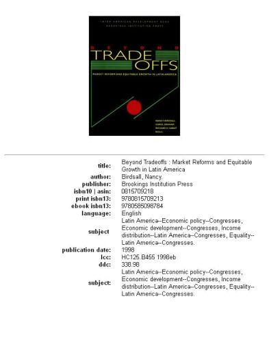 Beyond tradeoffs: market reforms and equitable growth in Latin America