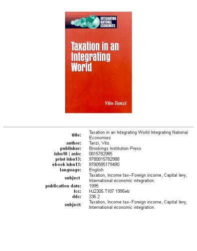 Taxation in an integrating world