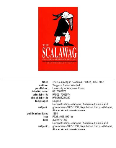 The Scalawag in Alabama Politics, 1865-1881