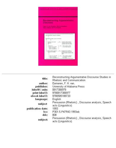 Reconstructing argumentative discourse