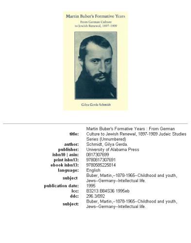 Martin Buber's formative years: from German culture to Jewish renewal, 1897-1909