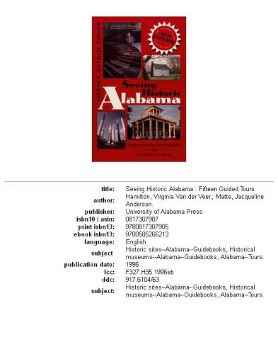 Seeing Historic Alabama: Fifteen Guided Tours