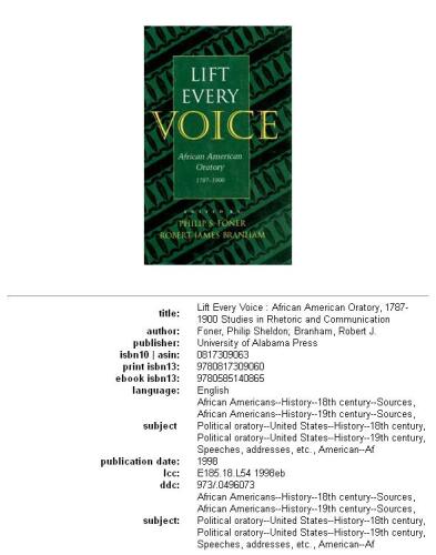 Lift every voice: African American oratory, 1787-1900