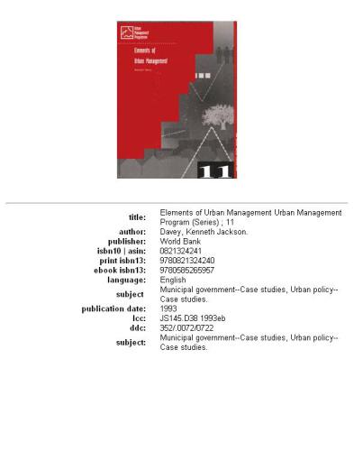 Elements of urban management