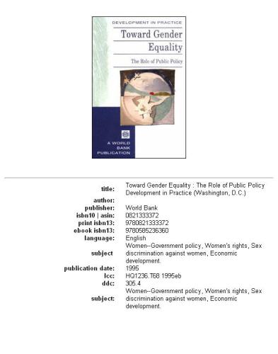 Toward gender equality: the role of public policy