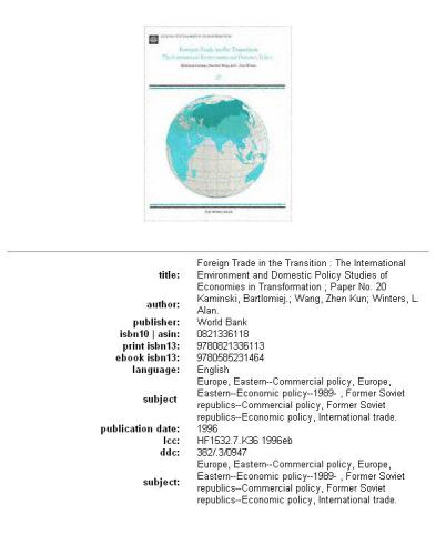 Foreign trade in the transition: the international environment and domestic policy