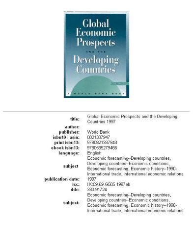 Global economic prospects and the developing countries, Volume 1997