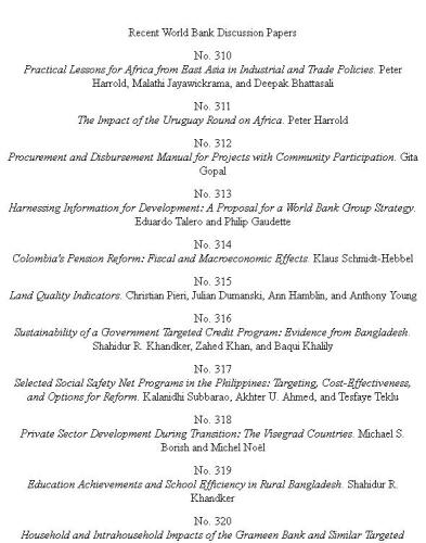 Competitiveness and employment: a framework for rural development in Poland, Parts 63-383