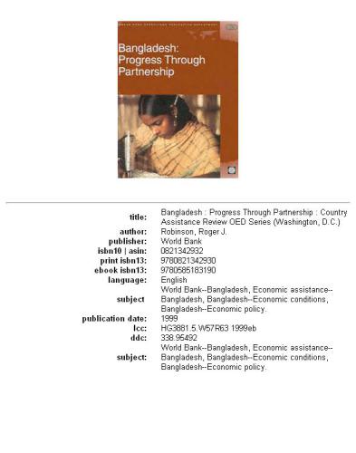 Bangladesh: progress through partnership : country assistance review