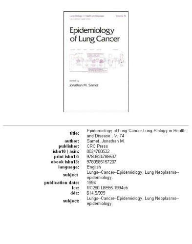 Epidemiology of lung cancer