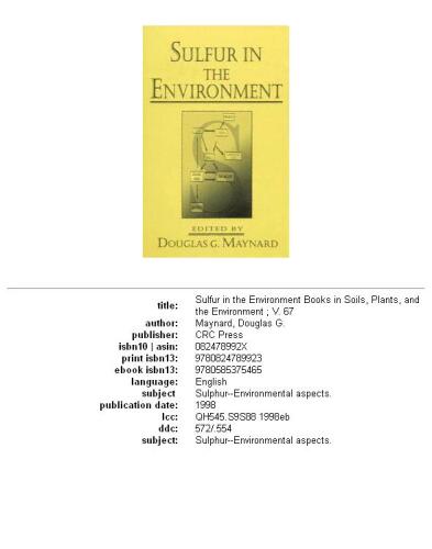 Sulfur in the environment