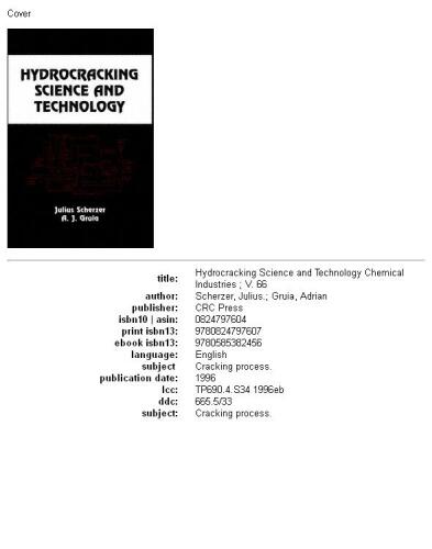 Hydrocracking science and technology