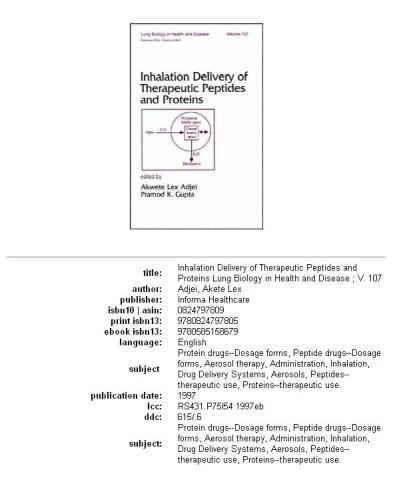 Inhalation delivery of therapeutic peptides and proteins