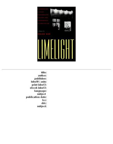 Limelight: a Greenwich Village photography gallery and coffeehouse in the fiftees : a memoir