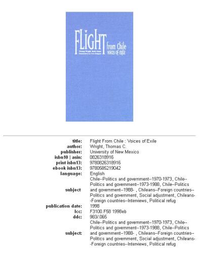 Flight from Chile: voices of exile