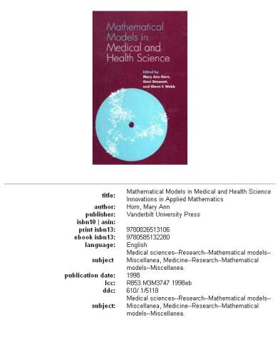 Mathematical models in medical and health science