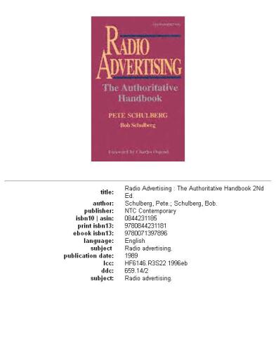 Radio advertising: the authoritative handbook