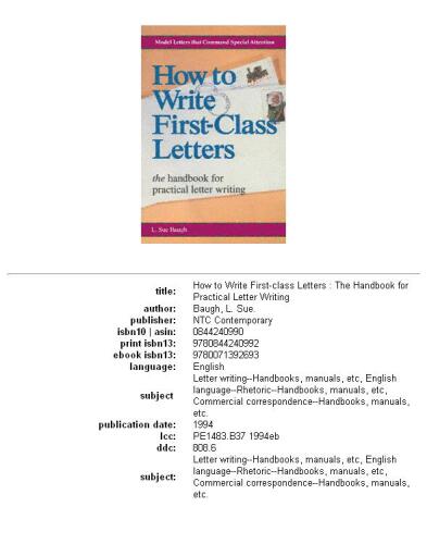 How to write first-class letters: the handbook for practical letter writing