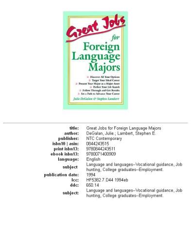 Great jobs for foreign language majors