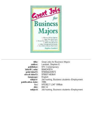 Great jobs for business majors